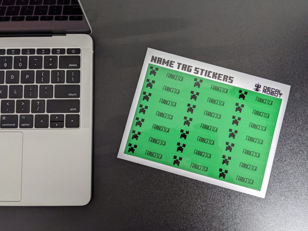 Minecraft Name Tag Labels Sheet Of 21 Decal Robot